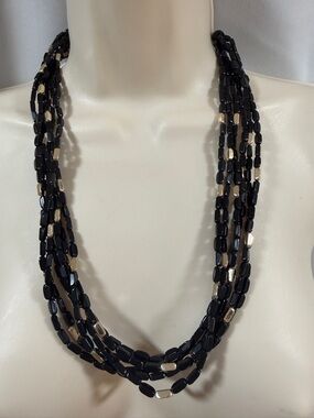 Park Lane Twist and Shout  Black/Gold Necklace lightweight costume jewelry